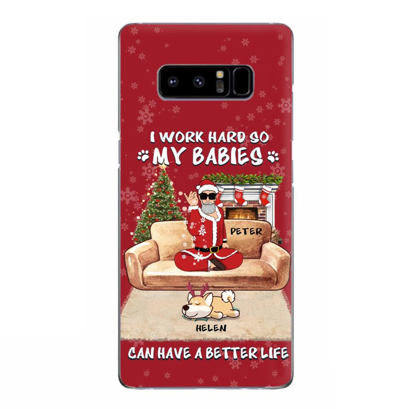 Personalized Christmas Pet Dad Phone Case - Man With Up to 4 Pets - Gift For Cat/Dog Lover - Case For iPhone And Samsung
