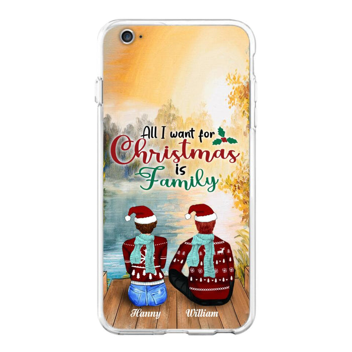 Custom Personalized Family Phone Case - Couple/ Parents With Upto 3 Kids, 3 Pets - Gift For Family - Case For iPhone And Samsung