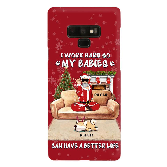 Custom Personalized Christmas Pet Dad Phone Case - Man With Upto 4 Pets - Gift For Cat/ Dog Lover - Case For iPhone And Samsung