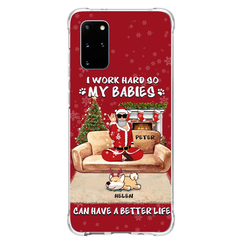 Personalized Christmas Pet Dad Phone Case - Man With Up to 4 Pets - Gift For Cat/Dog Lover - Case For iPhone And Samsung