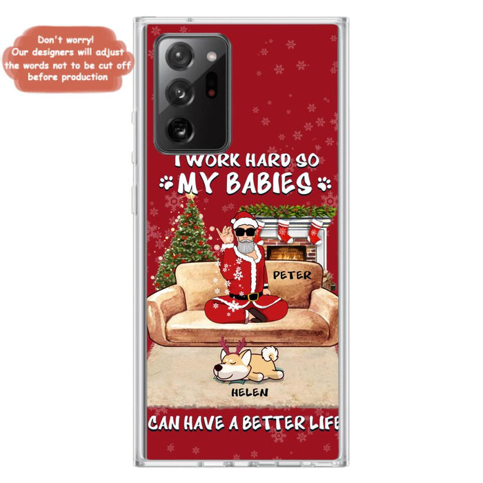 Custom Personalized Christmas Pet Dad Phone Case - Man With Upto 4 Pets - Gift For Cat/ Dog Lover - Case For iPhone And Samsung