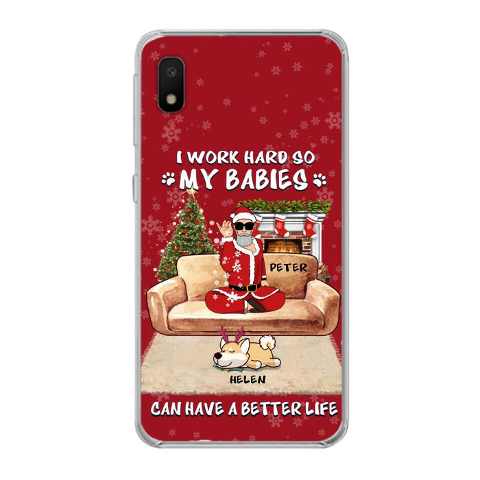 Custom Personalized Christmas Pet Dad Phone Case - Man With Upto 4 Pets - Gift For Cat/ Dog Lover - Case For iPhone And Samsung