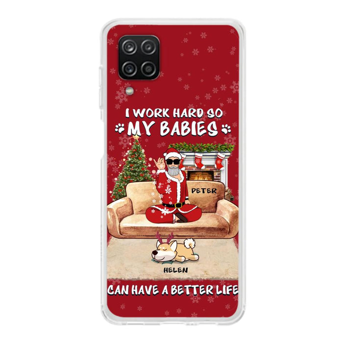 Custom Personalized Christmas Pet Dad Phone Case - Man With Upto 4 Pets - Gift For Cat/ Dog Lover - Case For iPhone And Samsung