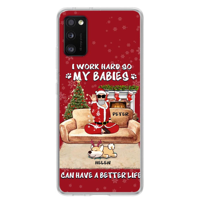 Custom Personalized Christmas Pet Dad Phone Case - Man With Upto 4 Pets - Gift For Cat/ Dog Lover - Case For iPhone And Samsung