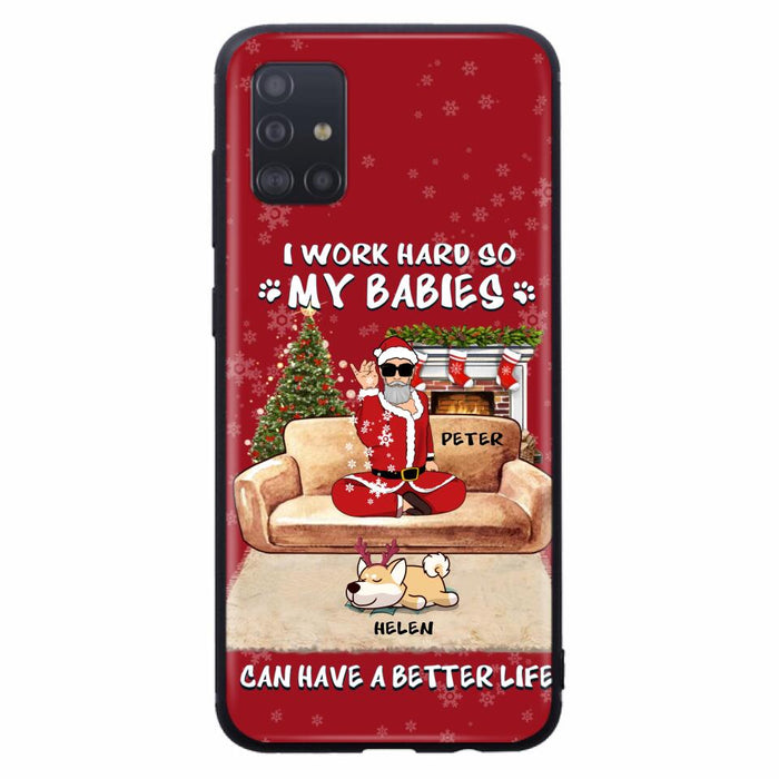 Custom Personalized Christmas Pet Dad Phone Case - Man With Upto 4 Pets - Gift For Cat/ Dog Lover - Case For iPhone And Samsung