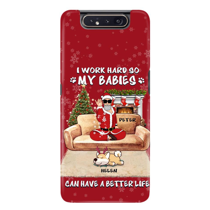 Custom Personalized Christmas Pet Dad Phone Case - Man With Upto 4 Pets - Gift For Cat/ Dog Lover - Case For iPhone And Samsung