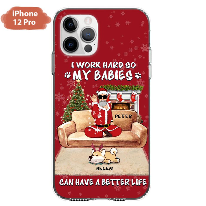 Custom Personalized Christmas Pet Dad Phone Case - Man With Upto 4 Pets - Gift For Cat/ Dog Lover - Case For iPhone And Samsung