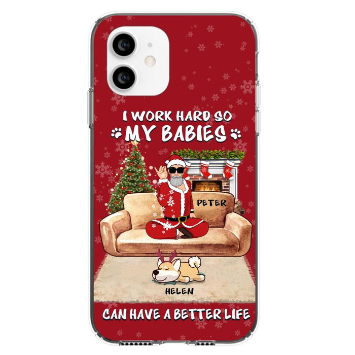 Custom Personalized Christmas Pet Dad Phone Case - Man With Upto 4 Pets - Gift For Cat/ Dog Lover - Case For iPhone And Samsung