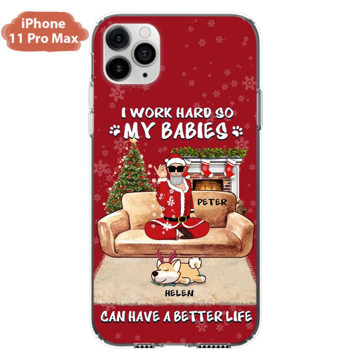 Custom Personalized Christmas Pet Dad Phone Case - Man With Upto 4 Pets - Gift For Cat/ Dog Lover - Case For iPhone And Samsung