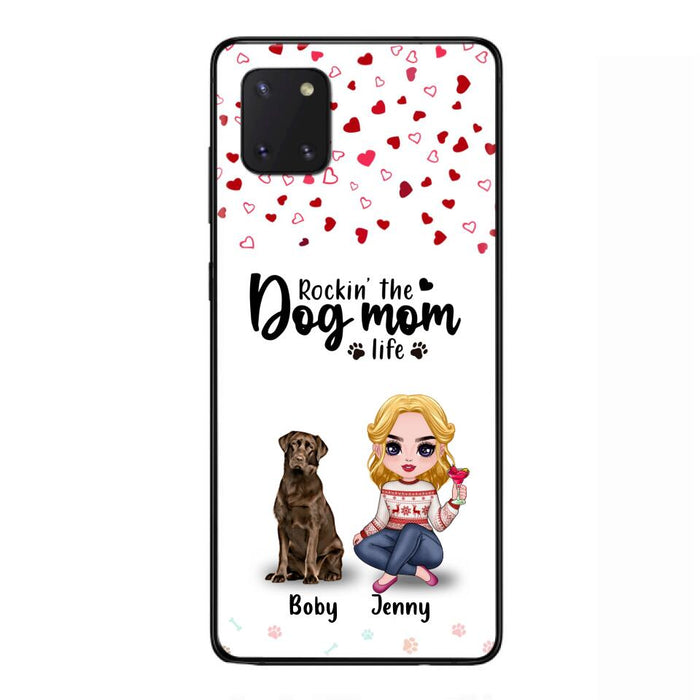 Custom Personalized Dog Mom Front Phone Case - Upto 5 Dogs - Gift Idea For Dog Lover - Rockin' The Dog Mom Life - Case For iPhone And Samsung