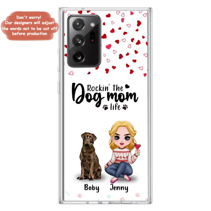 Custom Personalized Dog Mom Front Phone Case - Upto 5 Dogs - Gift Idea For Dog Lover - Rockin' The Dog Mom Life - Case For iPhone And Samsung