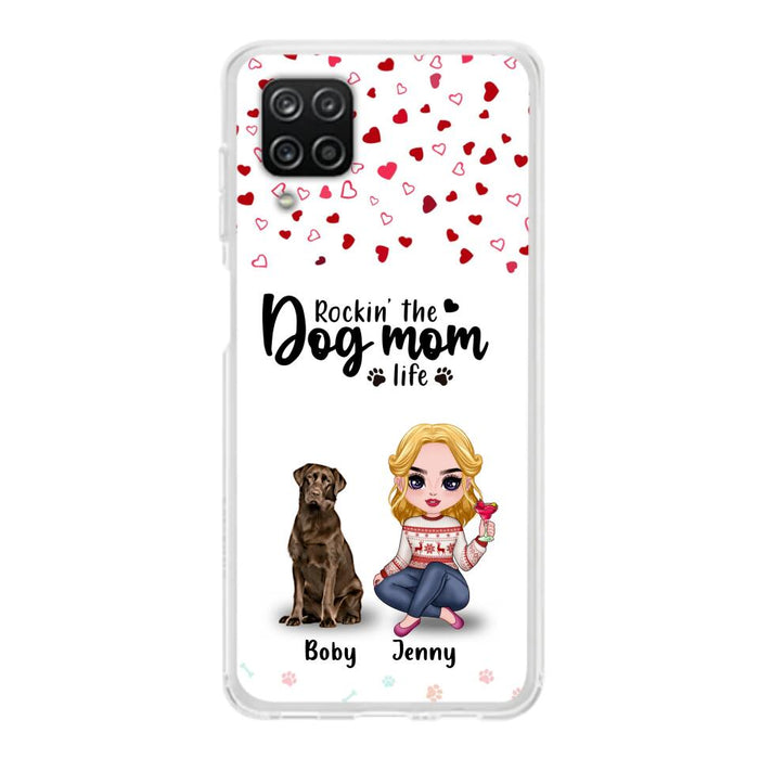 Custom Personalized Dog Mom Front Phone Case - Upto 5 Dogs - Gift Idea For Dog Lover - Rockin' The Dog Mom Life - Case For iPhone And Samsung