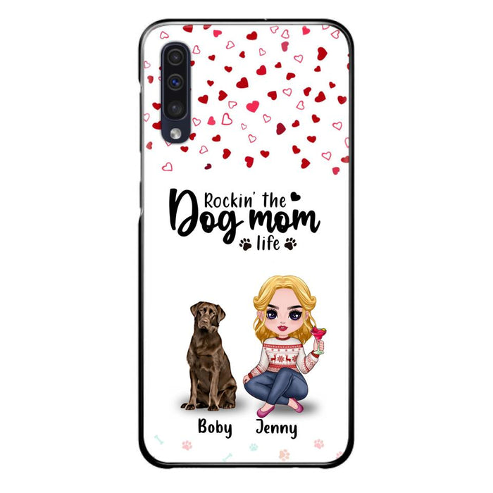 Custom Personalized Dog Mom Front Phone Case - Upto 5 Dogs - Gift Idea For Dog Lover - Rockin' The Dog Mom Life - Case For iPhone And Samsung