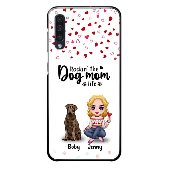 Custom Personalized Dog Mom Front Phone Case - Upto 5 Dogs - Gift Idea For Dog Lover - Rockin' The Dog Mom Life - Case For iPhone And Samsung