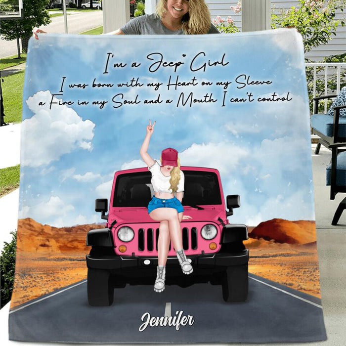 Custom Personalized Off-road Girl Single Layer Fleece/ Quilt - Gift For Off-road Lover