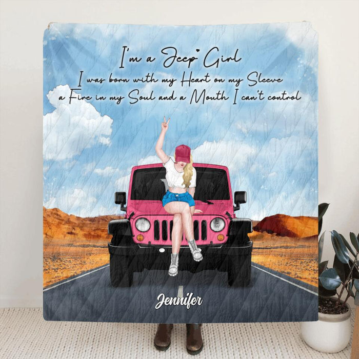 Custom Personalized Off-road Girl Single Layer Fleece/ Quilt - Gift For Off-road Lover