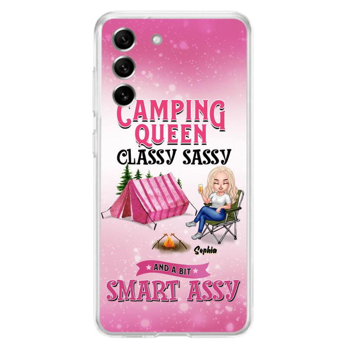 Custom Personalized Camping Queen Phone Case - Gift Idea For Camping Lovers/Mother's Day - Camping Queen Classy Sassy And A Bit Smart Assy - Cases For iPhone And Samsung