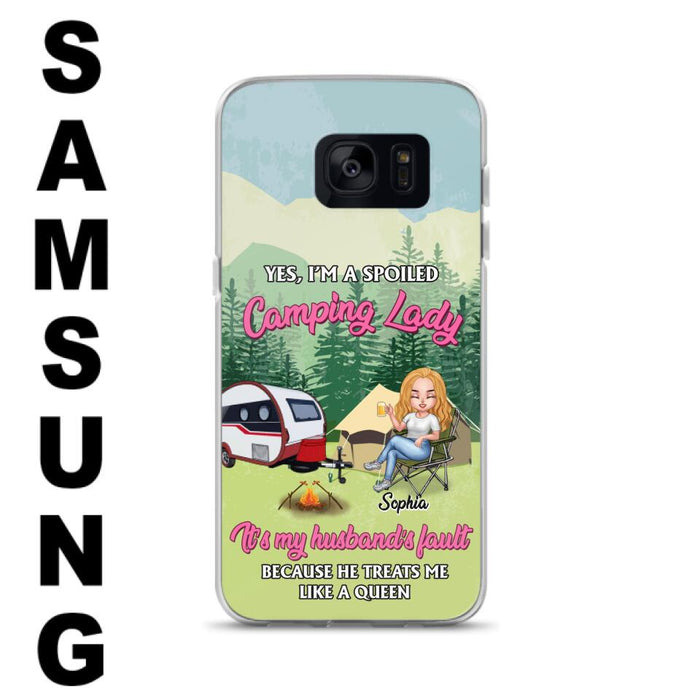 Custom Personalized Camping Lady Phone Case -  Gift Idea For Camping Lovers - Cases For iPhone/Samsung