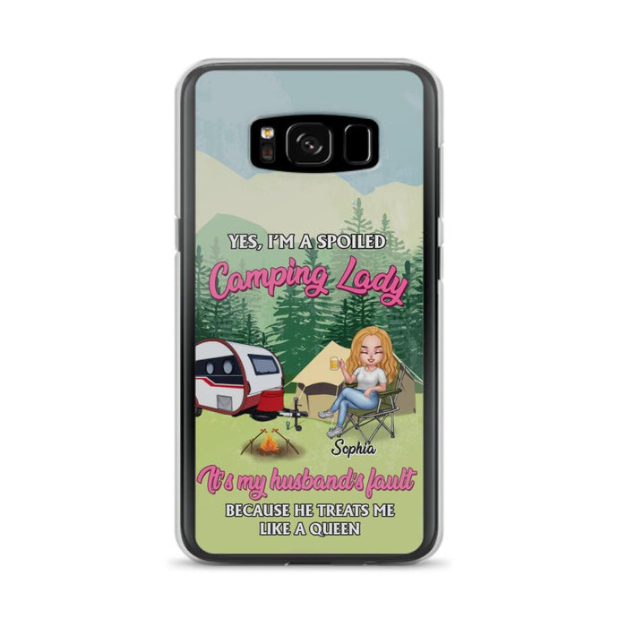 Custom Personalized Camping Lady Phone Case -  Gift Idea For Camping Lovers - Cases For iPhone/Samsung