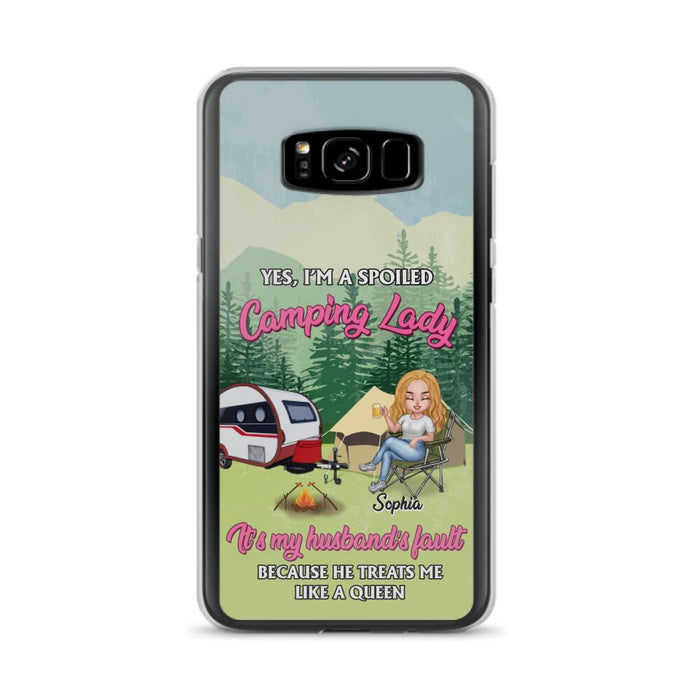 Custom Personalized Camping Lady Phone Case -  Gift Idea For Camping Lovers - Cases For iPhone/Samsung