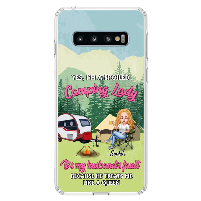 Custom Personalized Camping Lady Phone Case -  Gift Idea For Camping Lovers - Cases For iPhone/Samsung