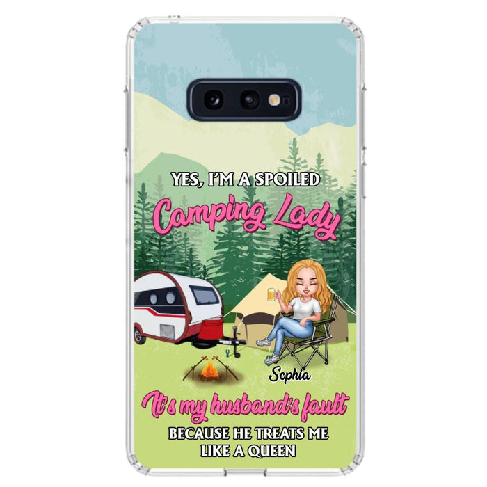 Custom Personalized Camping Lady Phone Case -  Gift Idea For Camping Lovers - Cases For iPhone/Samsung