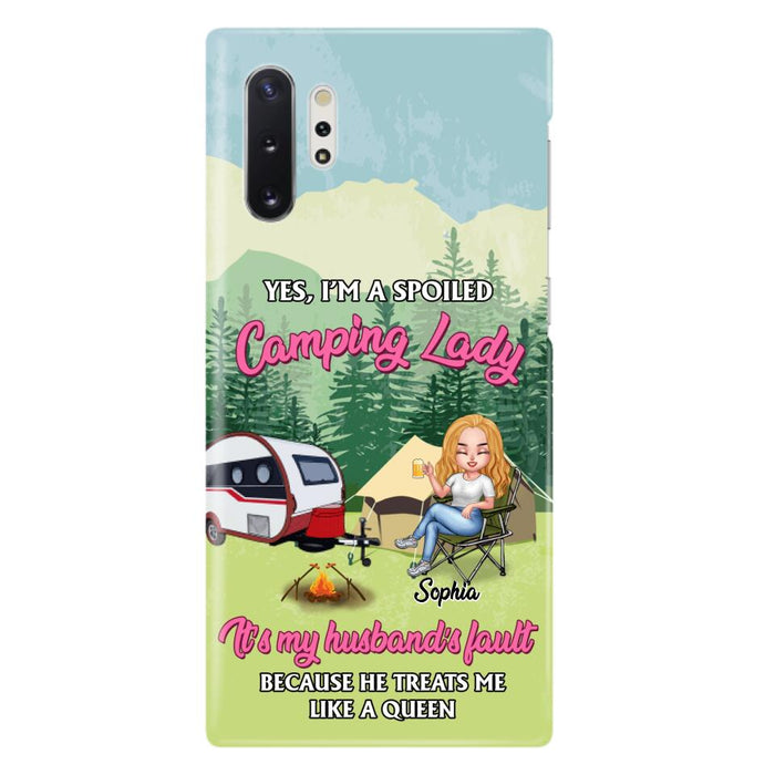 Custom Personalized Camping Lady Phone Case -  Gift Idea For Camping Lovers - Cases For iPhone/Samsung