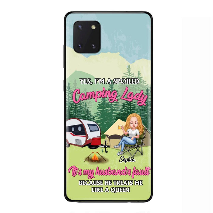 Custom Personalized Camping Lady Phone Case -  Gift Idea For Camping Lovers - Cases For iPhone/Samsung