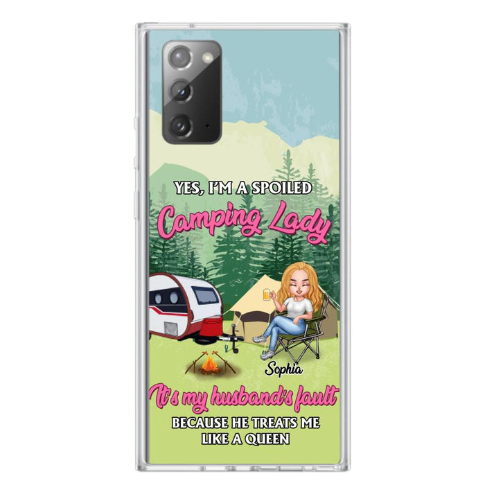 Custom Personalized Camping Lady Phone Case -  Gift Idea For Camping Lovers - Cases For iPhone/Samsung