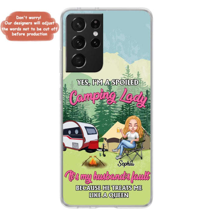 Custom Personalized Camping Lady Phone Case -  Gift Idea For Camping Lovers - Cases For iPhone/Samsung