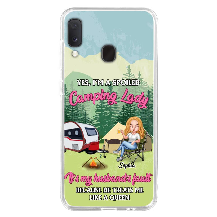 Custom Personalized Camping Lady Phone Case -  Gift Idea For Camping Lovers - Cases For iPhone/Samsung