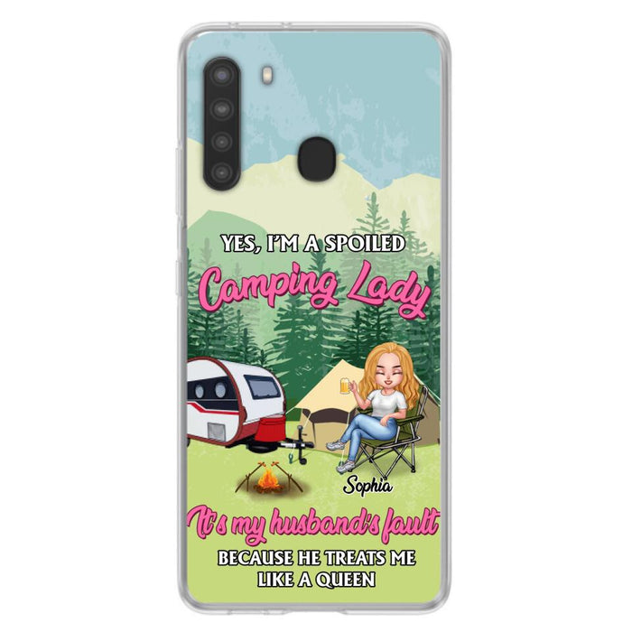 Custom Personalized Camping Lady Phone Case -  Gift Idea For Camping Lovers - Cases For iPhone/Samsung