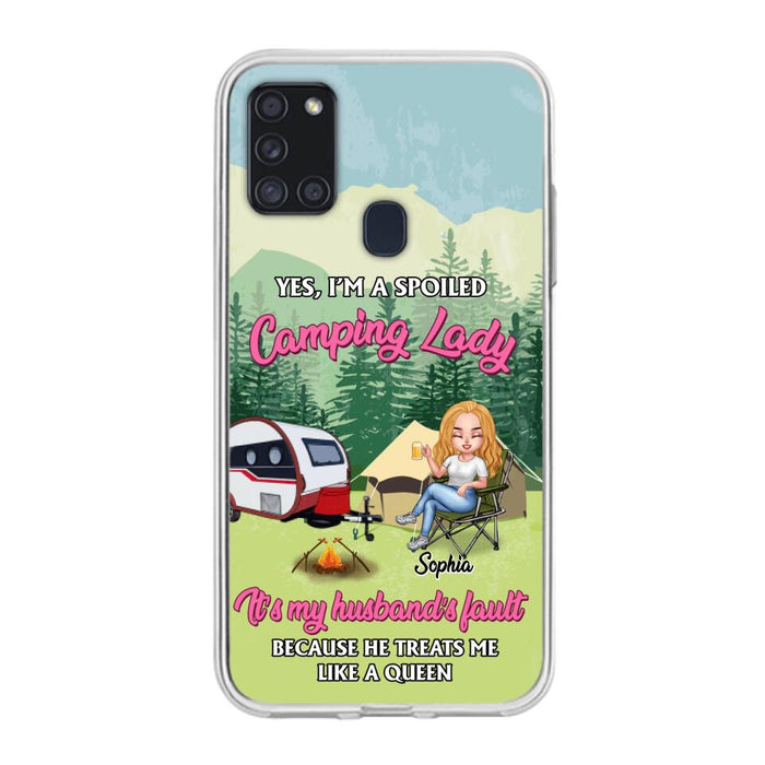 Custom Personalized Camping Lady Phone Case -  Gift Idea For Camping Lovers - Cases For iPhone/Samsung