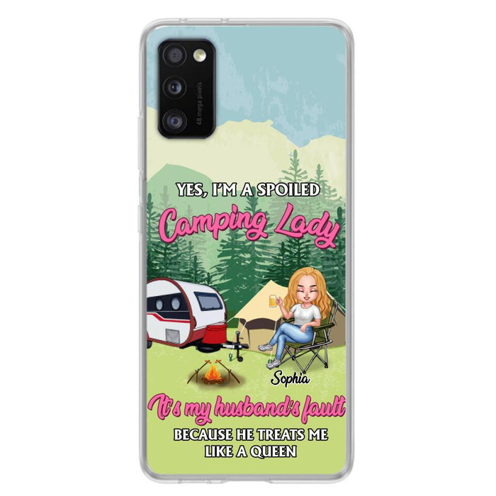 Custom Personalized Camping Lady Phone Case -  Gift Idea For Camping Lovers - Cases For iPhone/Samsung