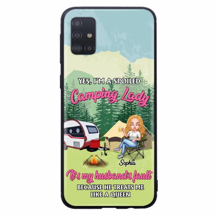 Custom Personalized Camping Lady Phone Case -  Gift Idea For Camping Lovers - Cases For iPhone/Samsung