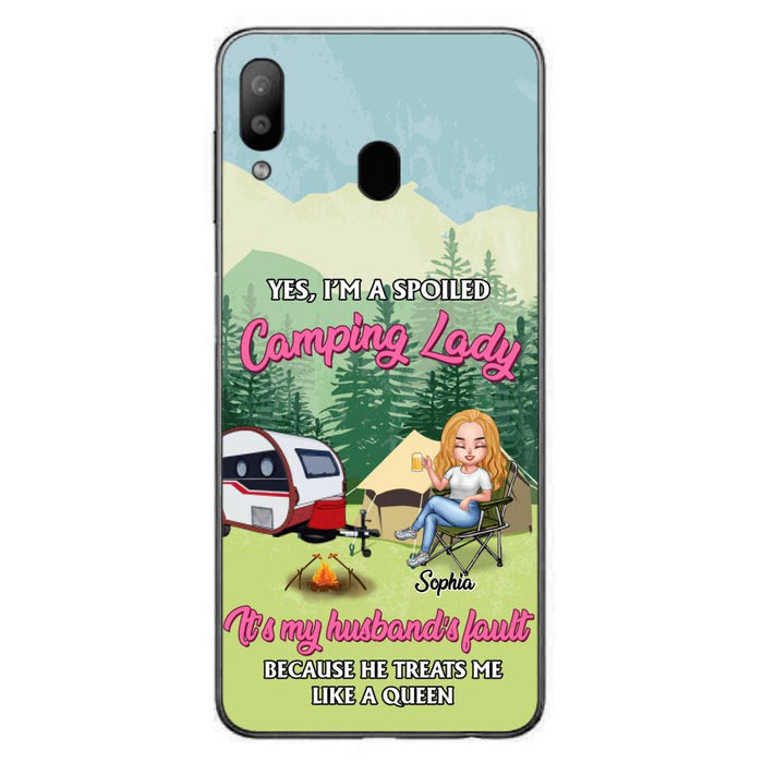 Custom Personalized Camping Lady Phone Case -  Gift Idea For Camping Lovers - Cases For iPhone/Samsung