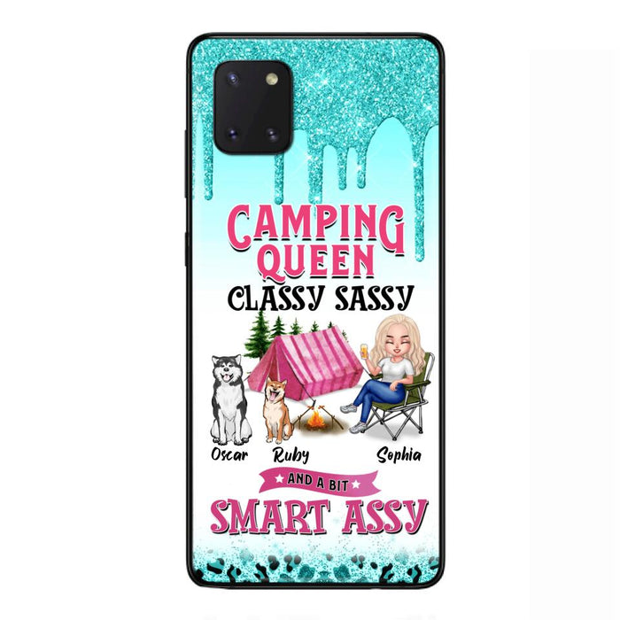 Custom Personalized Camping Phone Case - Gift for Camping Lovers, Dog Mom - Camping Queen Dog Mom - Up to 2 Dogs - Camping Queen classy sassy and a bit smart assy