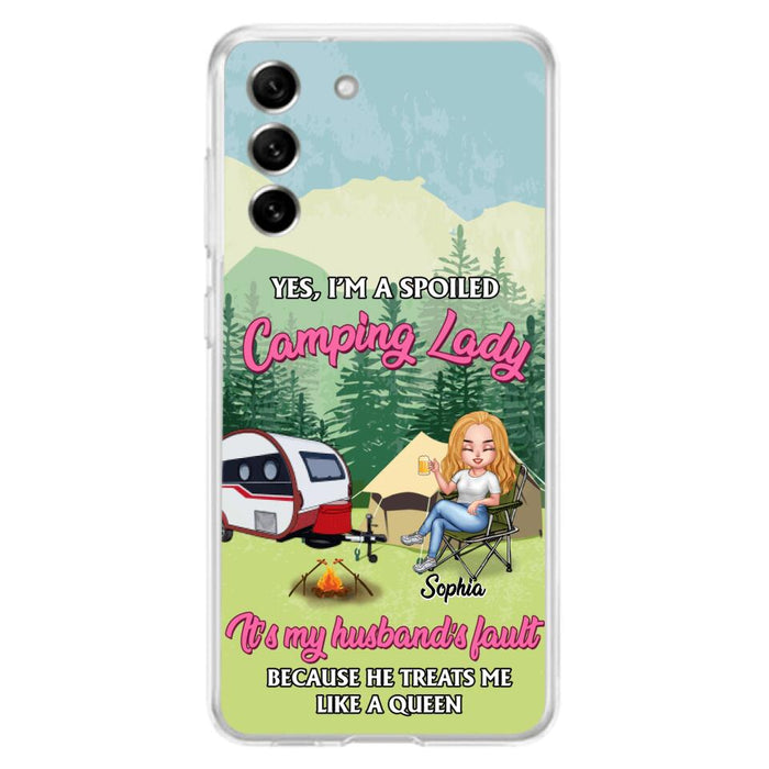 Custom Personalized Camping Lady Phone Case -  Gift Idea For Camping Lovers - Cases For iPhone/Samsung