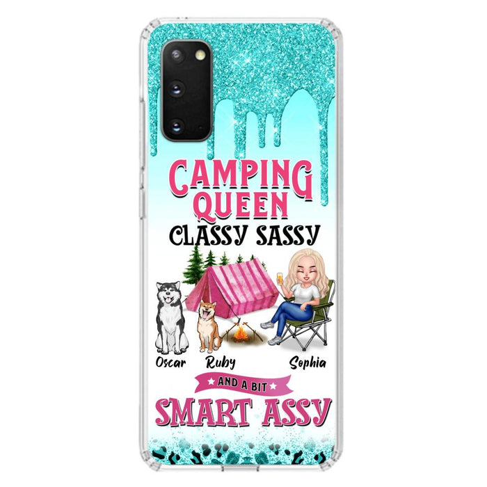 Custom Personalized Camping Phone Case - Gift for Camping Lovers, Dog Mom - Camping Queen Dog Mom - Up to 2 Dogs - Camping Queen classy sassy and a bit smart assy