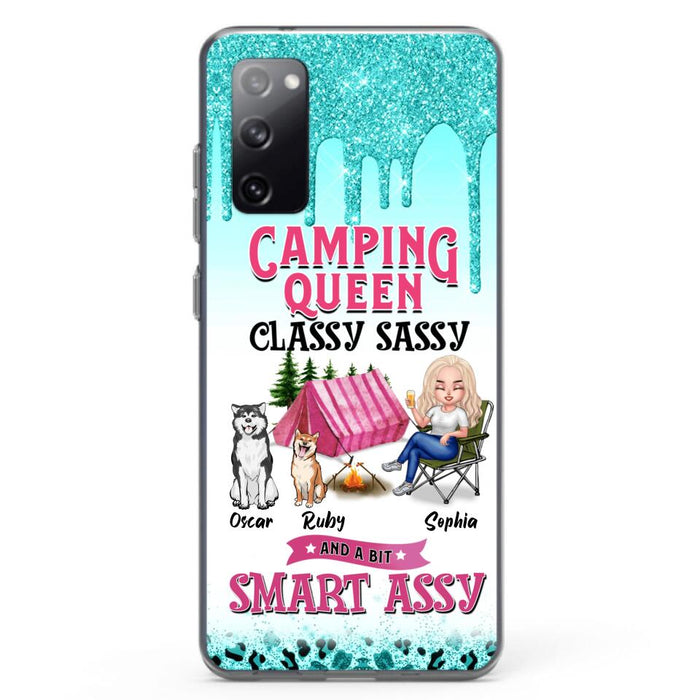 Custom Personalized Camping Phone Case - Gift for Camping Lovers, Dog Mom - Camping Queen Dog Mom - Up to 2 Dogs - Camping Queen classy sassy and a bit smart assy