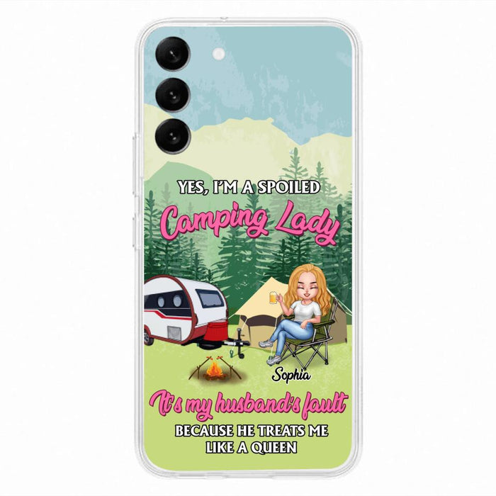 Custom Personalized Camping Lady Phone Case -  Gift Idea For Camping Lovers - Cases For iPhone/Samsung