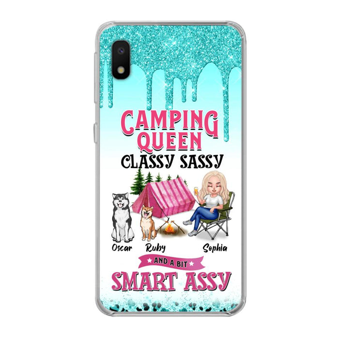 Custom Personalized Camping Phone Case - Gift for Camping Lovers, Dog Mom - Camping Queen Dog Mom - Up to 2 Dogs - Camping Queen classy sassy and a bit smart assy