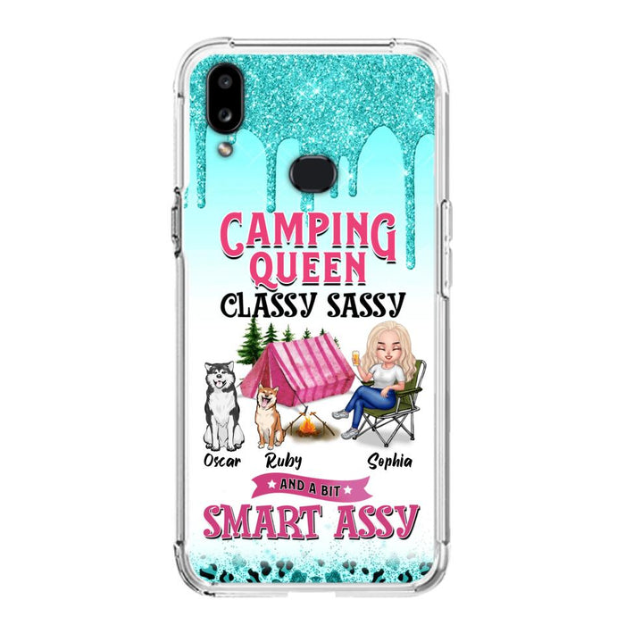 Custom Personalized Camping Phone Case - Gift for Camping Lovers, Dog Mom - Camping Queen Dog Mom - Up to 2 Dogs - Camping Queen classy sassy and a bit smart assy