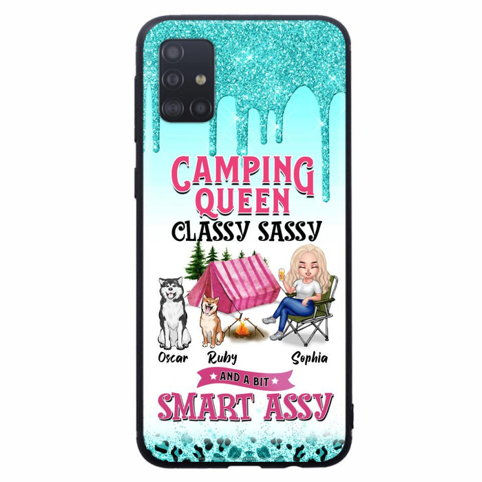 Custom Personalized Camping Phone Case - Gift for Camping Lovers, Dog Mom - Camping Queen Dog Mom - Up to 2 Dogs - Camping Queen classy sassy and a bit smart assy