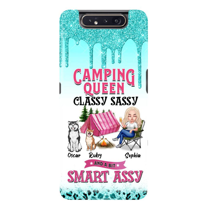 Custom Personalized Camping Phone Case - Gift for Camping Lovers, Dog Mom - Camping Queen Dog Mom - Up to 2 Dogs - Camping Queen classy sassy and a bit smart assy