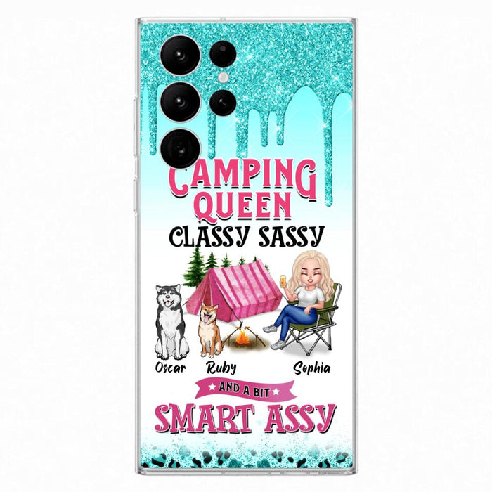 Custom Personalized Camping Phone Case - Gift for Camping Lovers, Dog Mom - Camping Queen Dog Mom - Up to 2 Dogs - Camping Queen classy sassy and a bit smart assy