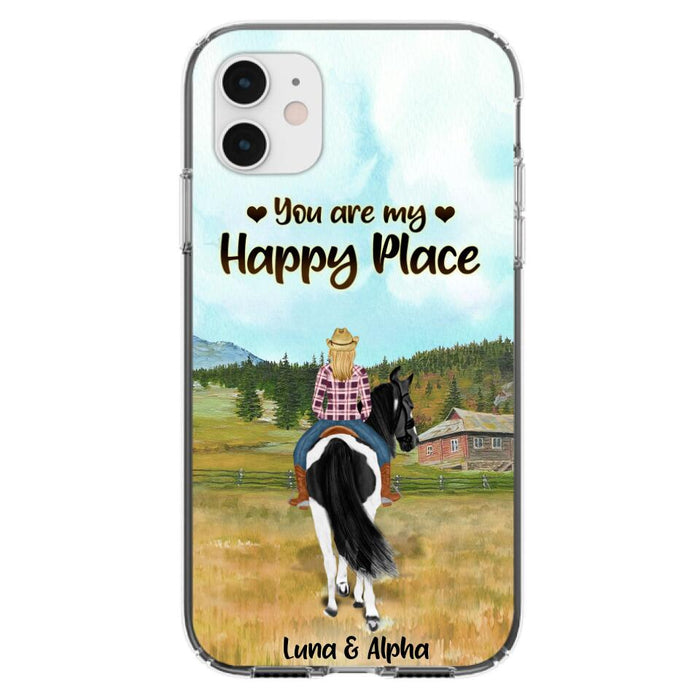 Custom Personalized Horse Riding Phone Case - You Are My Happy Place - Case Phone For iPhone And Samsung