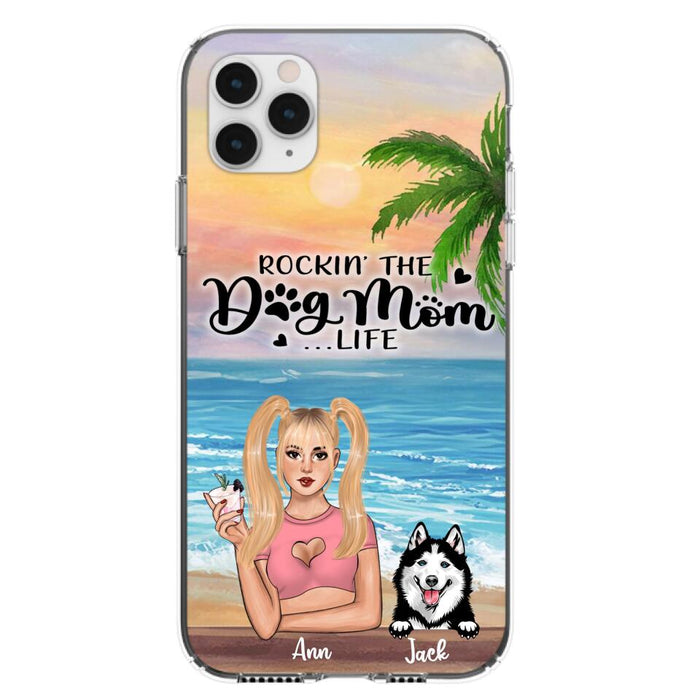 Custom Personalized Dog Mom Phone Case - Rockin' The Dog Mom Life