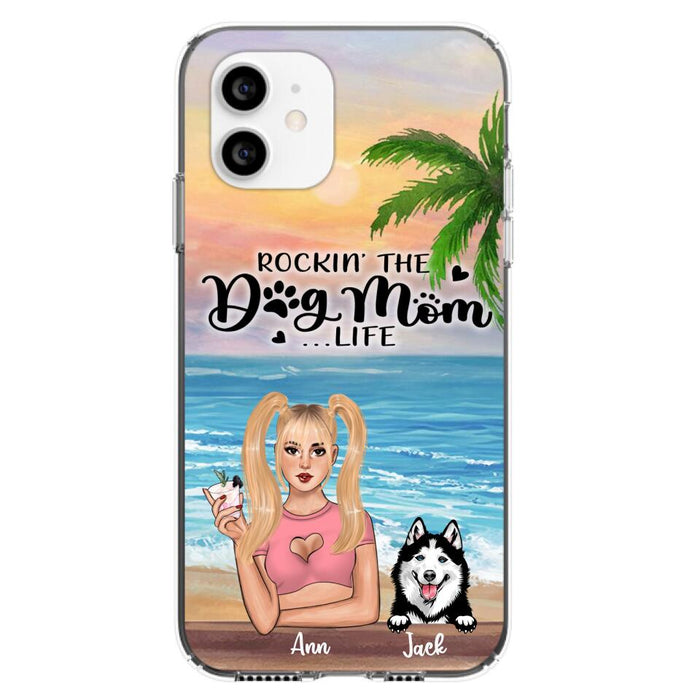 Custom Personalized Dog Mom Phone Case - Rockin' The Dog Mom Life