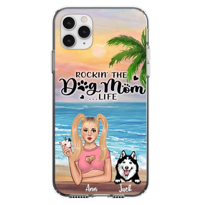 Custom Personalized Dog Mom Phone Case - Rockin' The Dog Mom Life